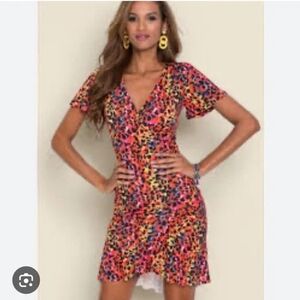 VENUS Colorful Leopard Print Mini Dress